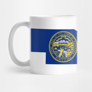 Nebraska Flag State Outline AF (black) Mug